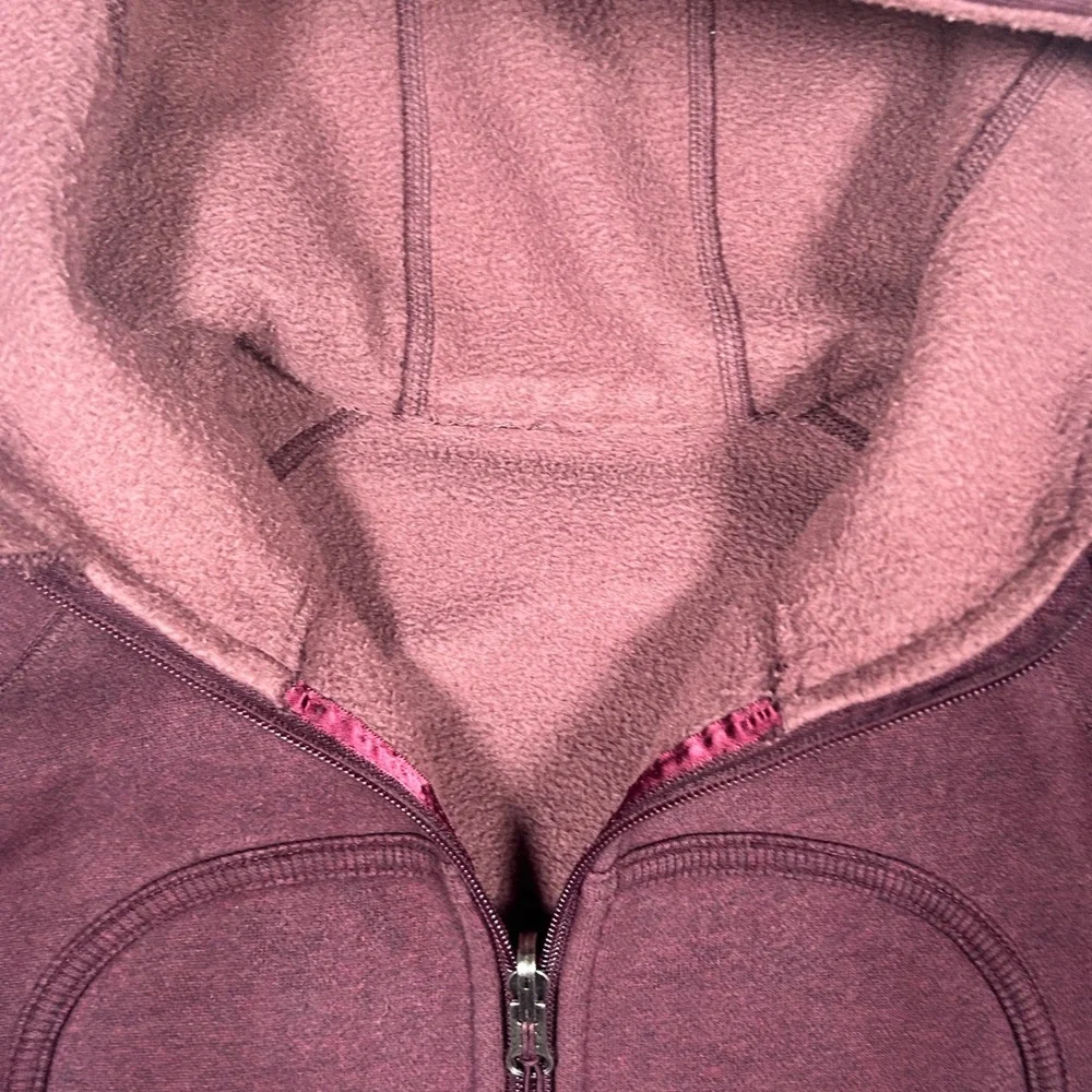 Lululemon Scuba Hoodie Women 4 Burgundy Full Zip Scuba Fleece Jacket Activewear - Picture 10 of 14